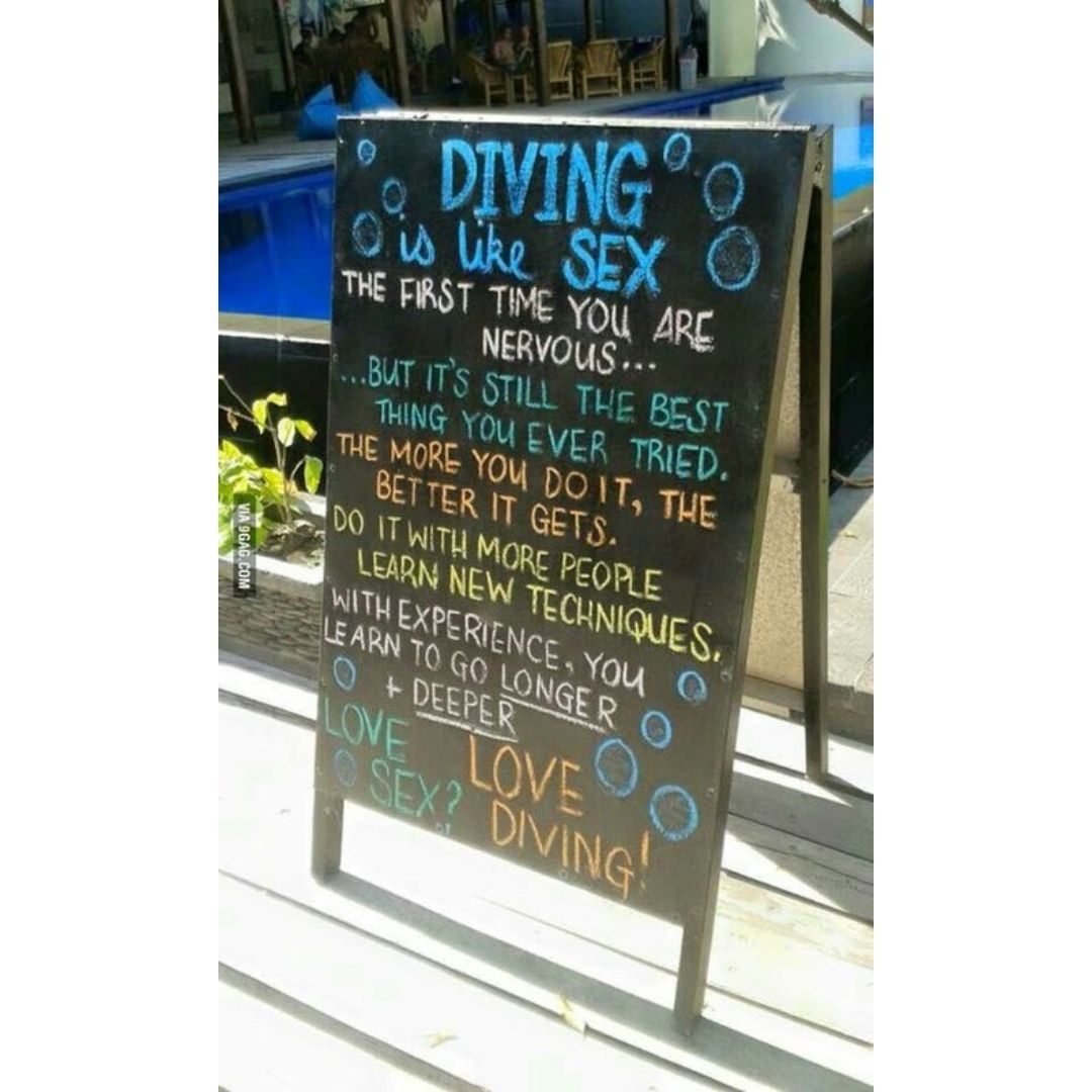 Diving is like sex funny scuba diving meme