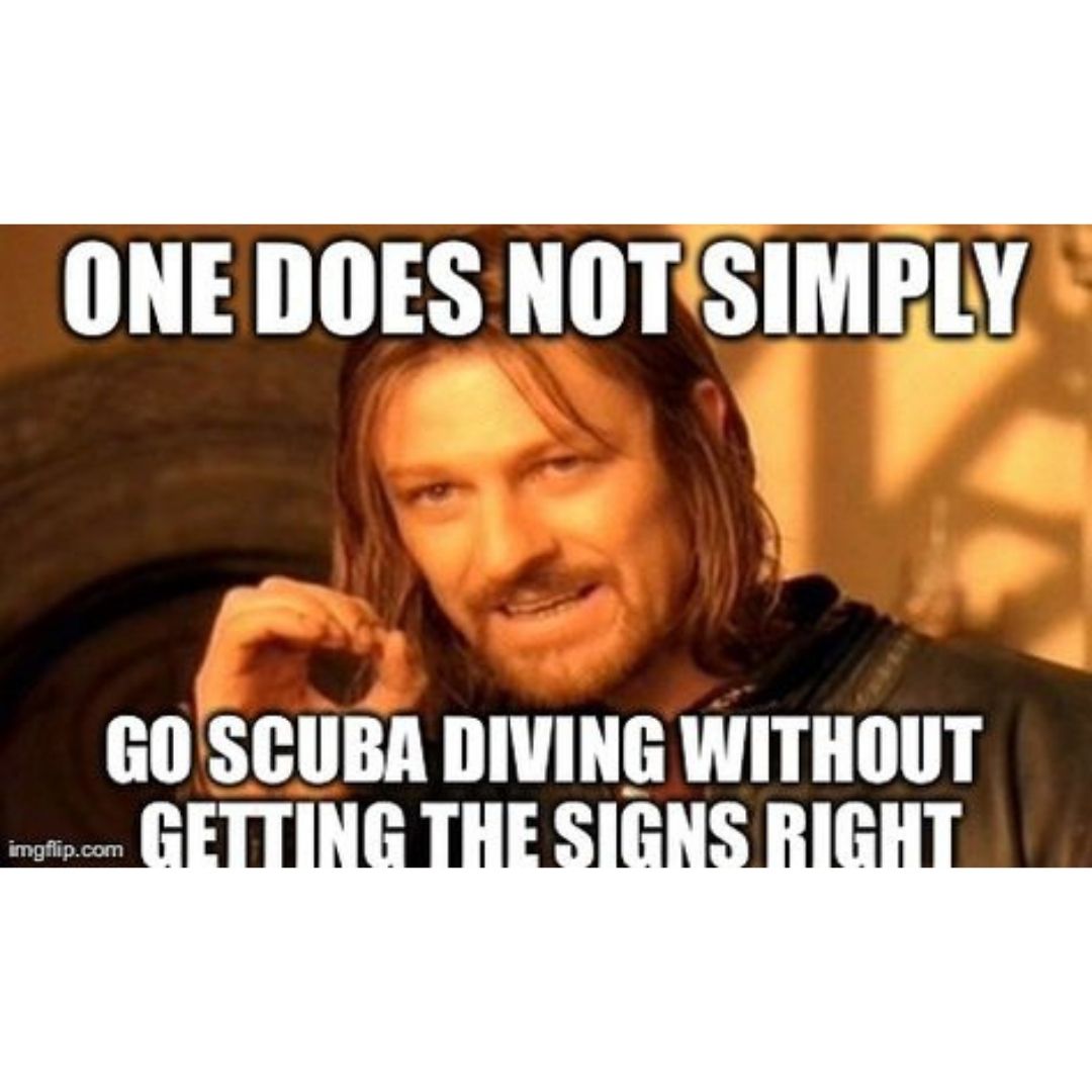 Diving signals funny scuba diving meme