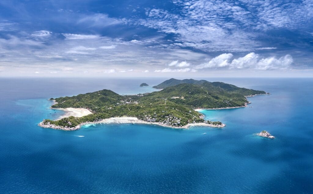 Aerial view of Koh Tao, Thailand, a popular destination for PADI Instructor training